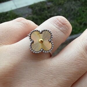 Two Tone Clover Ring Adjustable
